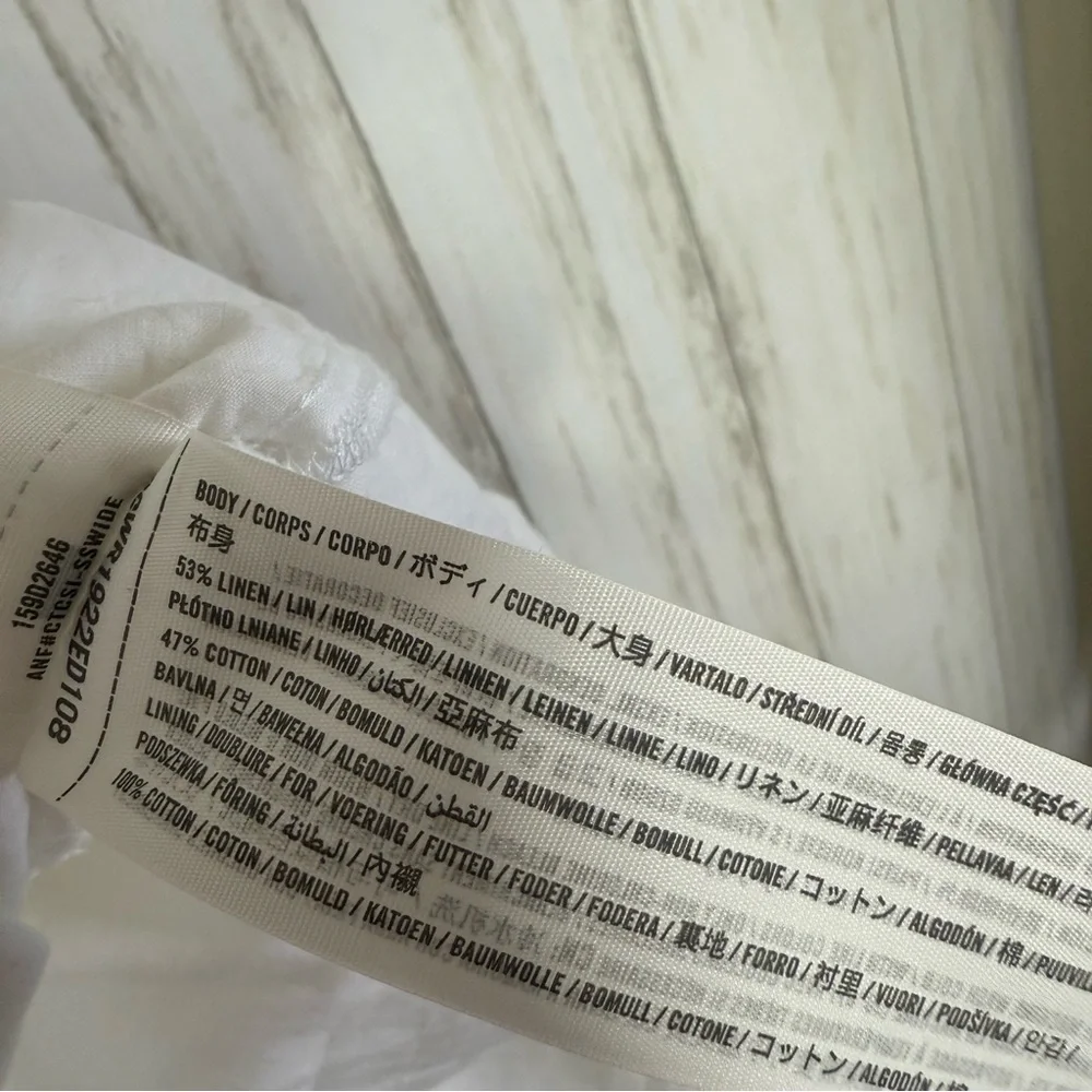 Abercrombie and Fitch Linen White Babydoll Y2K Dress Large Euro Summer - Picture 4 of 4